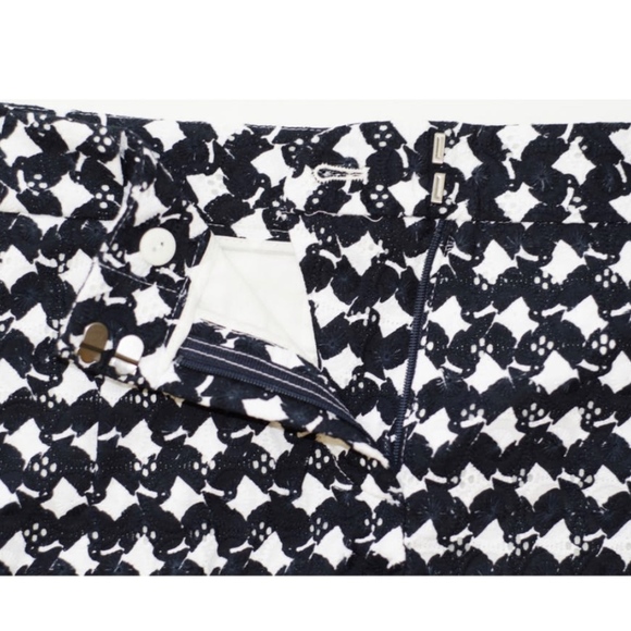 Theory black and white patterned cotton shorts - Picture 6 of 6